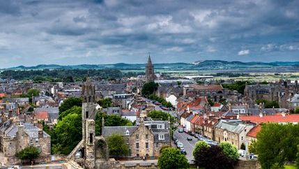 Aerial view of St Andrews Scotland