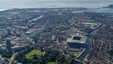 Aerial view of Cardiff