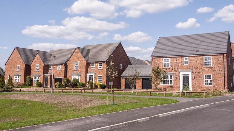 New build houses with a garage