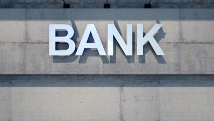 Bank sign on wall