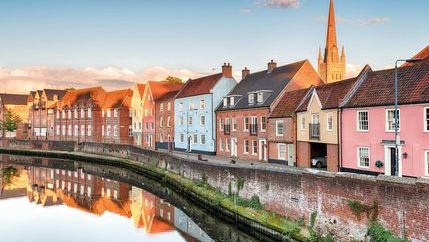 Colourful houses at Norwich quayside